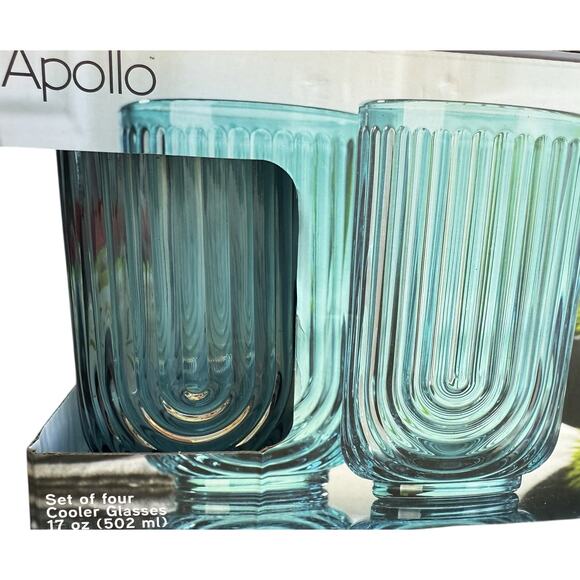 Apollo | Dining | New Set Of 4 7 Oz Green Apollo Drinking Glasses Retro ...